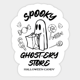 Funny Spooky Ghost Grocery Store Spooky Mom Girl For Halloween Candy Sticker